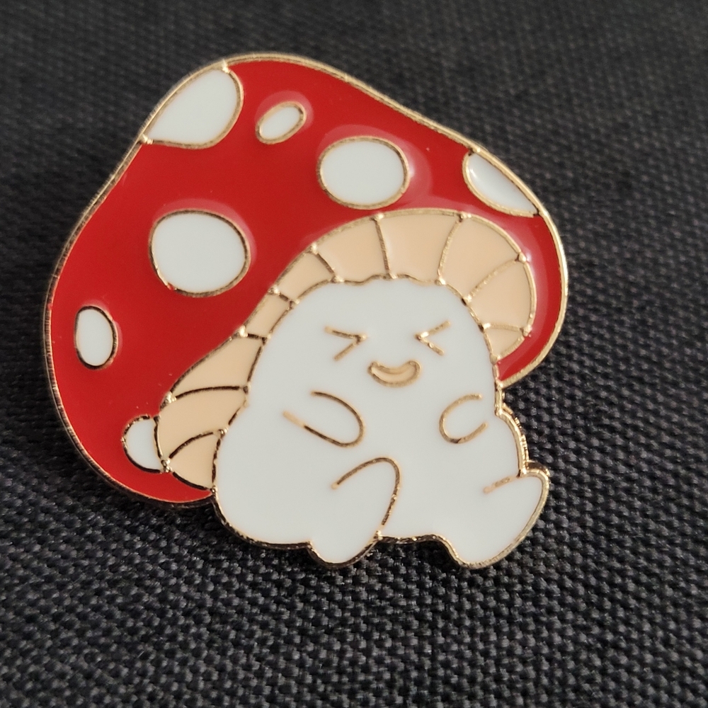 Giggling Mushroom Adorable Enamel Pin